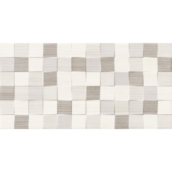 Κεραμικό πλακάκι τοίχου με ανάγλυφη γεωμετρική υφή cubik και μπεζ ματ φινίρισμα από τη σειρά Tessile της KEROS.